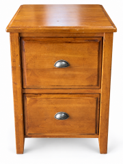 Honey-Brown Two-Drawer Wood Cabinet