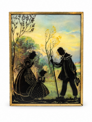 vintage reverse-painted silhouette picture
