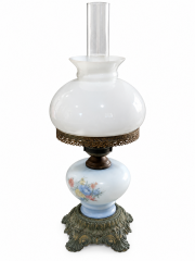 1971 L&L WMC Floral Hurricane Lamp