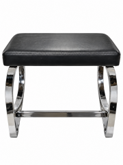 Black And Chrome Vanity Stool