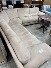 Natuzzi Beige Leather Large Sectional