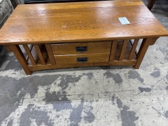 Oak Mission Style Two Tier Coffee Table