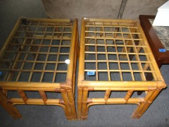 Rattan Glass Top End Table (EACH)