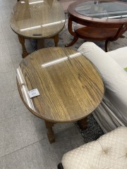 Round Oak Side Table