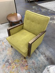 MCM Style Olive Lounge Chair (As-Is)