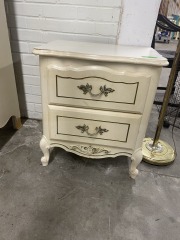 French Provincial 2 Drawer Nightstand