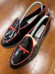 Black & Red Belgian Leather Shoes - Size 5\/6