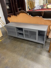 Industrial Grey Metal TV Stand