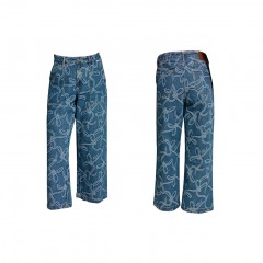 4308 P7 | KARL LAGERFELD Bow Jacquard Denim Pant