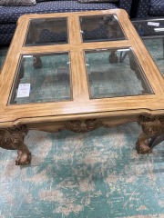 Country French Glass Top Coffee Table