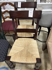 Dark Wood & Ratan Dining Rm Chair