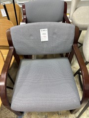 Grey\/Blue Wood Frame Office Chair