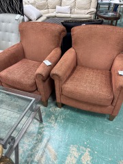 Rust Fabric Arm Chair