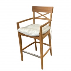 Century Furn. Teak Barstool w\/ White Cushion