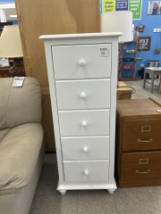 5 Drawer Tall Narrow Dresser