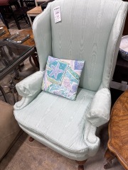 Mint Green Wingback Arm Chair