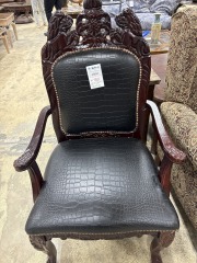 Beardsley Carved Wood Armchair