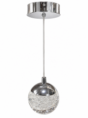 Chrome Bubble-Glass Pendant Light