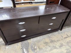 Modern Mahogany 6 Drawer w\/Mirror