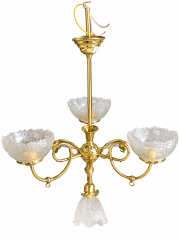 American Rococo Revival Brass Six Arm