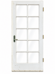 White Wood Door With Glass Panes
