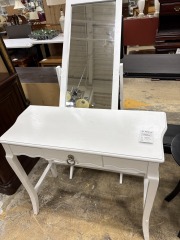 Painted White Vanity and Mirror