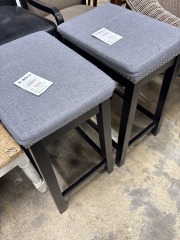 Grey Backless Stool