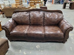 BROWN LEATHER SOFA