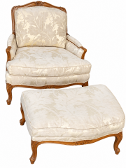 Vintage French Bergere Chair&Ottoman