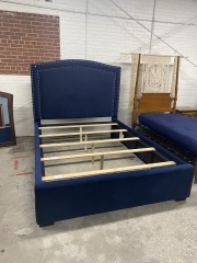 Loden II Blue Queen Upholstered Storage Bed Frame