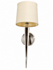 Solid Metal 1-Light Polished Nickel Wall Sconce