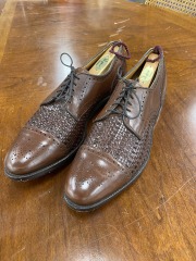 Allen Edmonds Cap Toe Woven Oxford Brown size 10 AA
