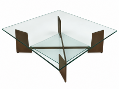 Sculptural Glass Top Table