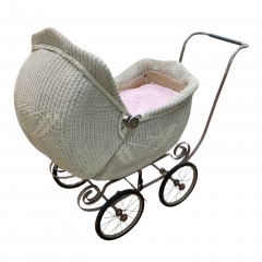 Vintage Wicker & Cane Baby Carriage