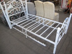 White Metal Frame Twin Bed (EACH)***MANAGER'S ONLINE SPECIAL***