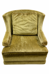 Vintage Olive Green Chenille Club Chair