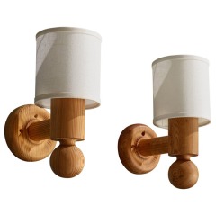 Uno Kristiansson, Lights, Pair, Pine, Fabric, Sweden