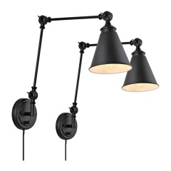 4474 G4 | WINGBO Industrial Swing Arm Wall Sconce 2-Pack