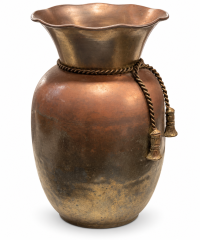 vintage hammered brass vase