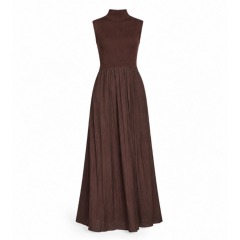 4491 R4 | VINCE CAMUTO Mixed Media Mock Neck Midi Dress