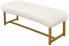 Glam Faux Fur Accent Bench