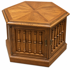 Hexagonal Wood End Table