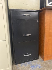 Black 3 Drawer Filing Cabinet