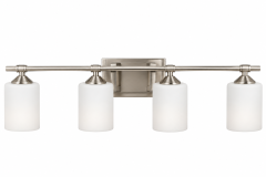 Modern Brushed Nickel 4-Light Bathroom Vanity Light