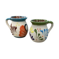 Hand painted Mexican Jarrito Mugs - set of 2