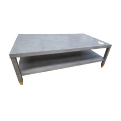Century Furn. Grey 2 Tier Bradford Cocktail Table w Brass Feet